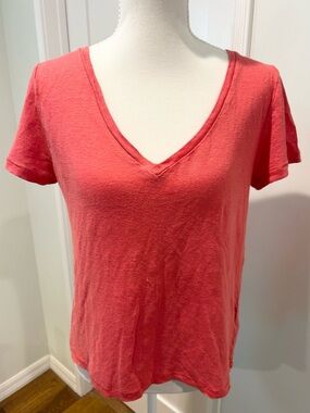 J. Crew Linen V-Neck Tee